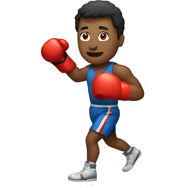 a man doing boxing emoji