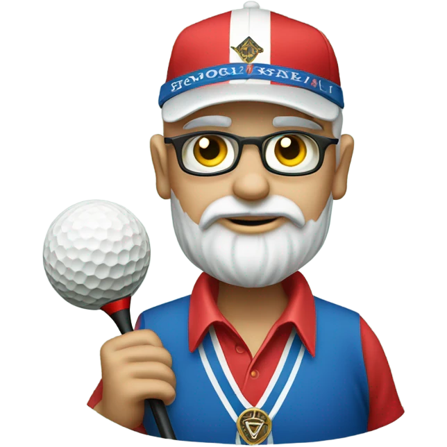 A norwegian freemason with icon on shirt playing golf emoji