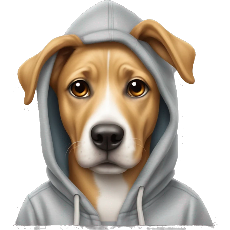 Dog wearing a hoodie ￼ emoji