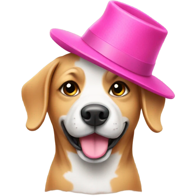 Dog with a pink hat emoji