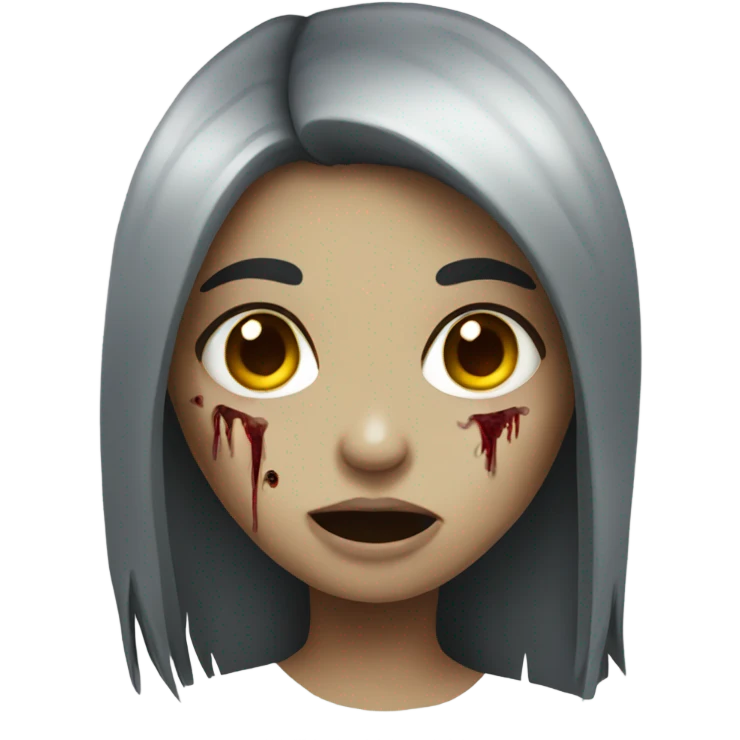girl zombie with dark hair emoji
