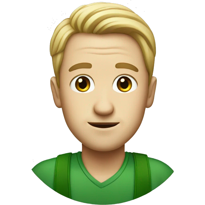 white man with four leaf clover emoji