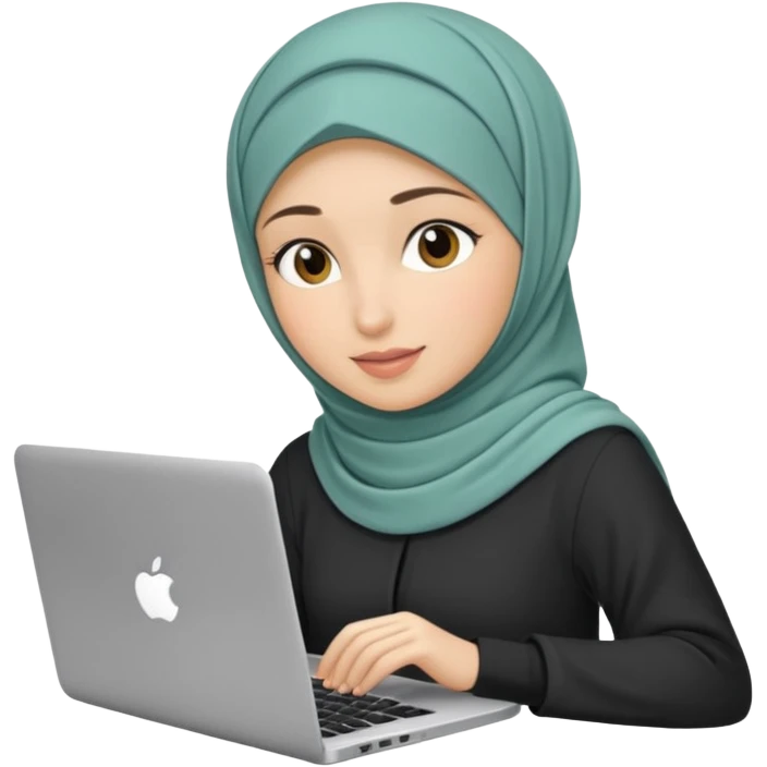 Hijabi girl loptop emoji