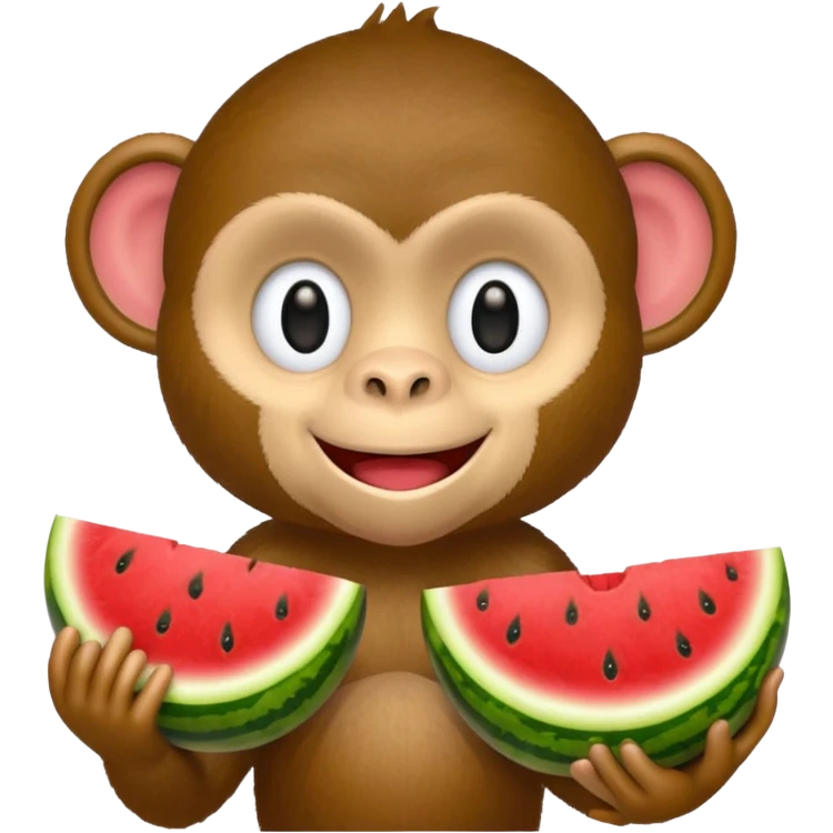 Monkey with a watermelon in his hand emoji