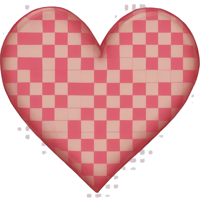 Heart with gingham print emoji