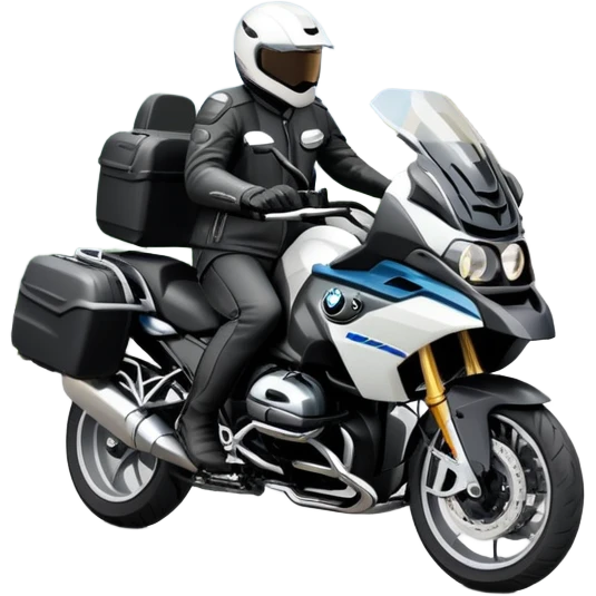 BMW RT1200 touring motorcycle with rider on winding mountain road emoji