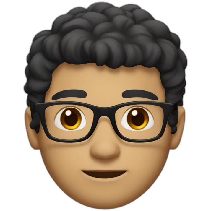 Men A light tan man, black hair, with burgundy glasses, and dark brown eyes. emoji
