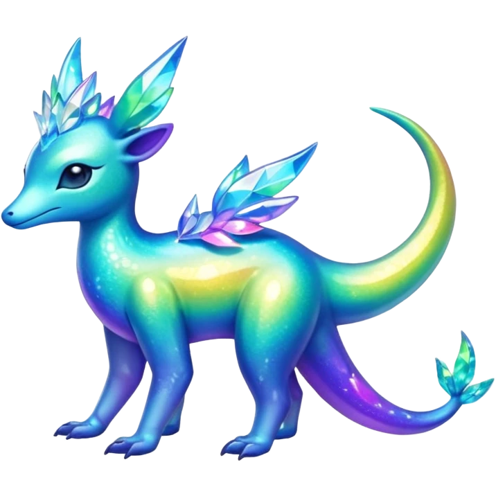Shiny Exotic Colorful Amaura-Aurorus-Fakémon-hybrid-creature (full body)  emoji