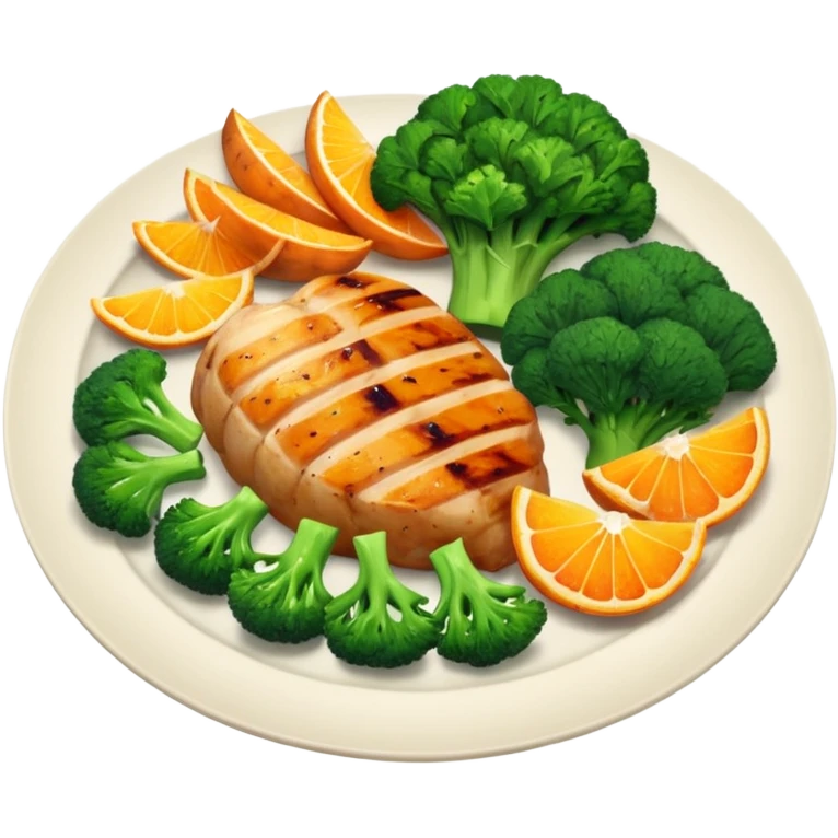 1 protein (chicken, fish)
 + 2 (or more) veggies
 + 1 starch (sweet potato or grain) emoji