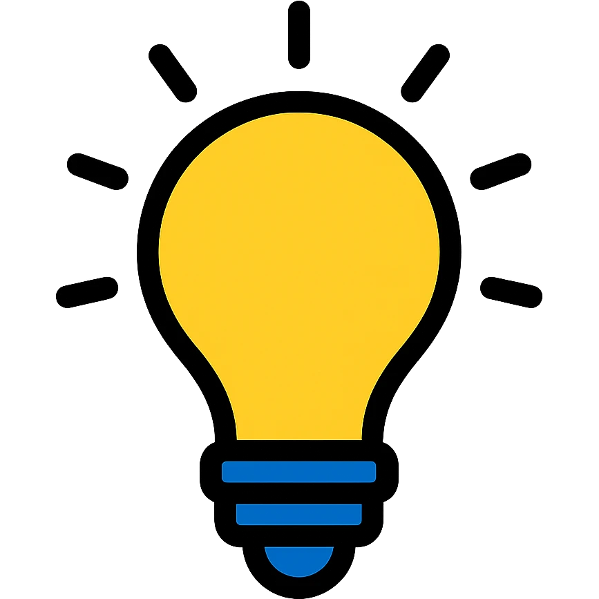 Bulb in the style of an icon emoji