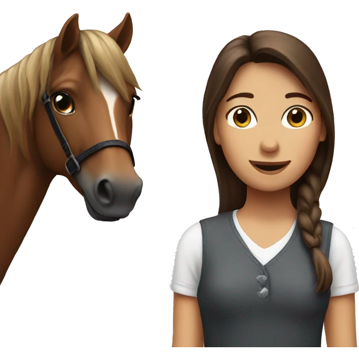 horse with brunette girl emoji