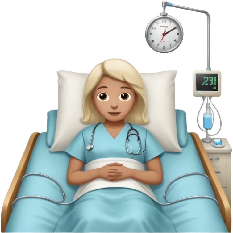 patient in hospital in hospital emoji