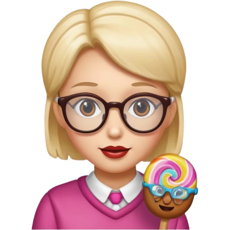 single charactarized personified candy sweet treat with glassess emoji