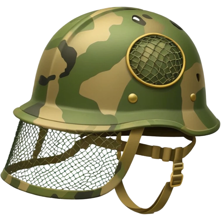 Military helmet with camouflage netting
 emoji