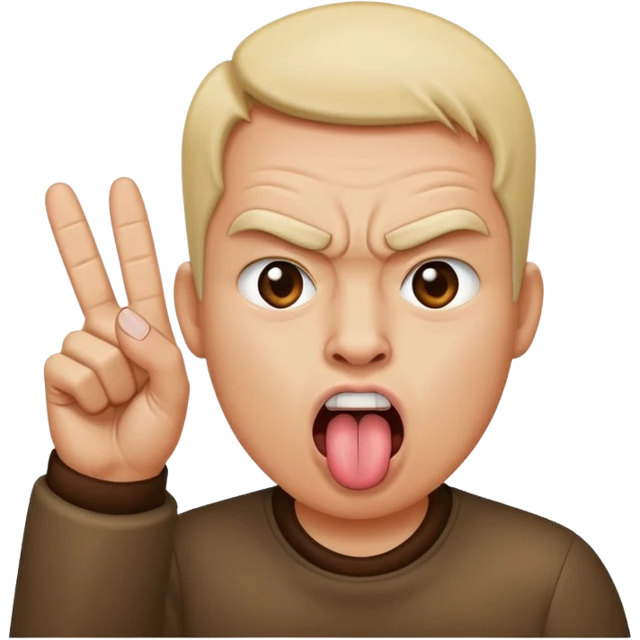 Double middle finger tongue sticking out emoji