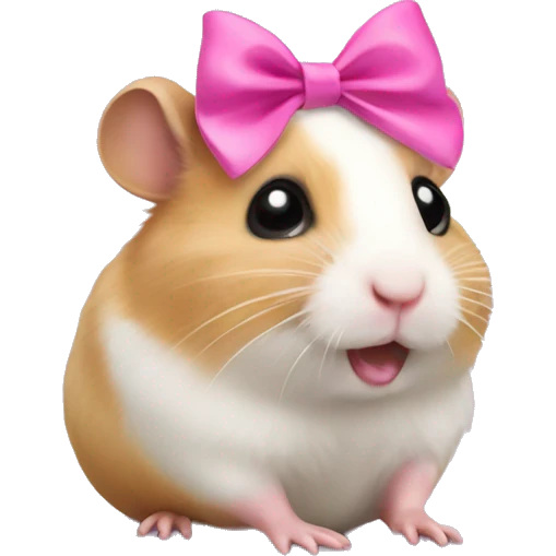 Hamster with pink bow emoji