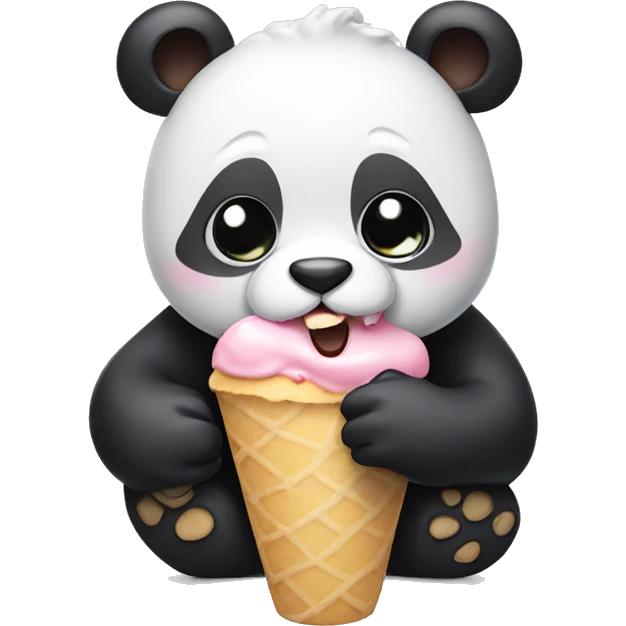 Panda eating ice creaste  emoji