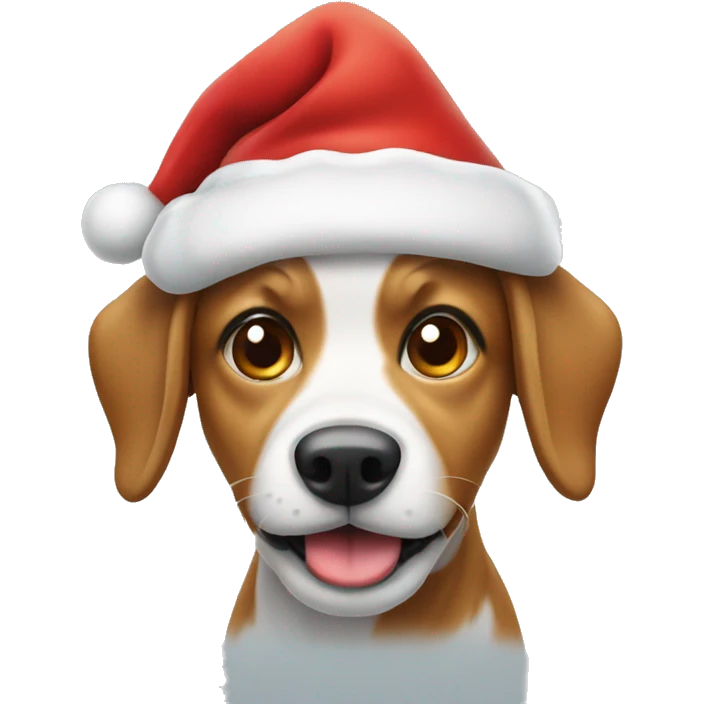 Dog in Santa hat emoji