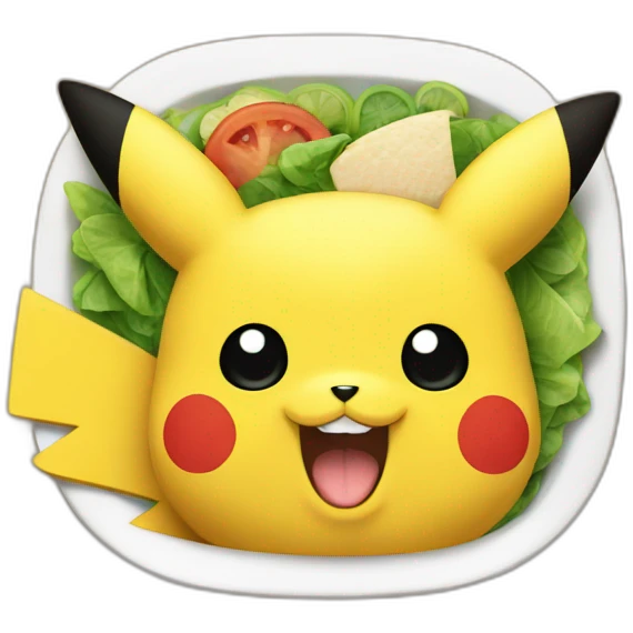 Pikachu saying goodlunch emoji