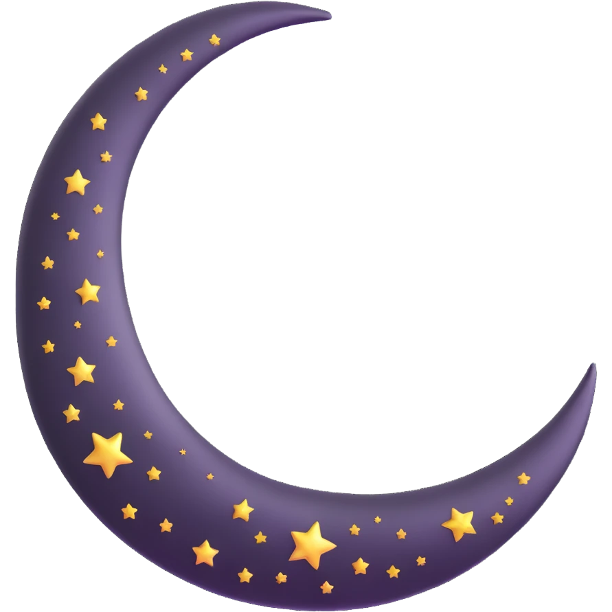 shiny pink crescent moon with sparkles emoji