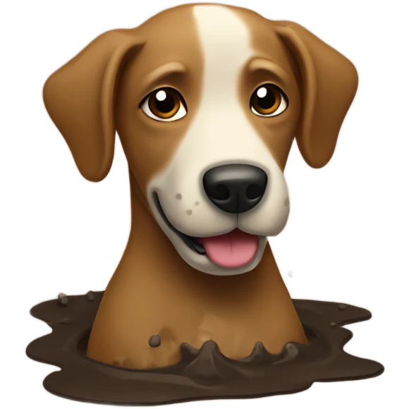 Dog in mud emoji
