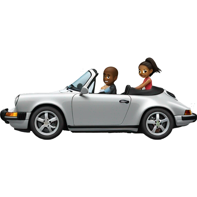 Girl and Boy are Driving a Porsche 911 emoji