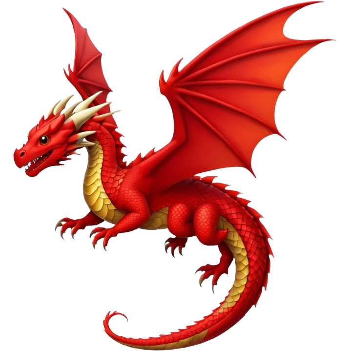 Red dragon flying emoji