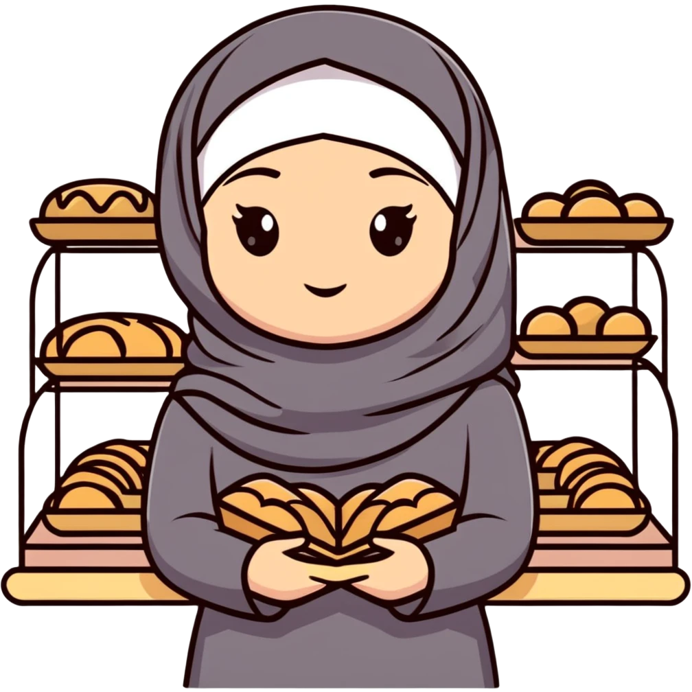 Hidjab girl bakery emoji