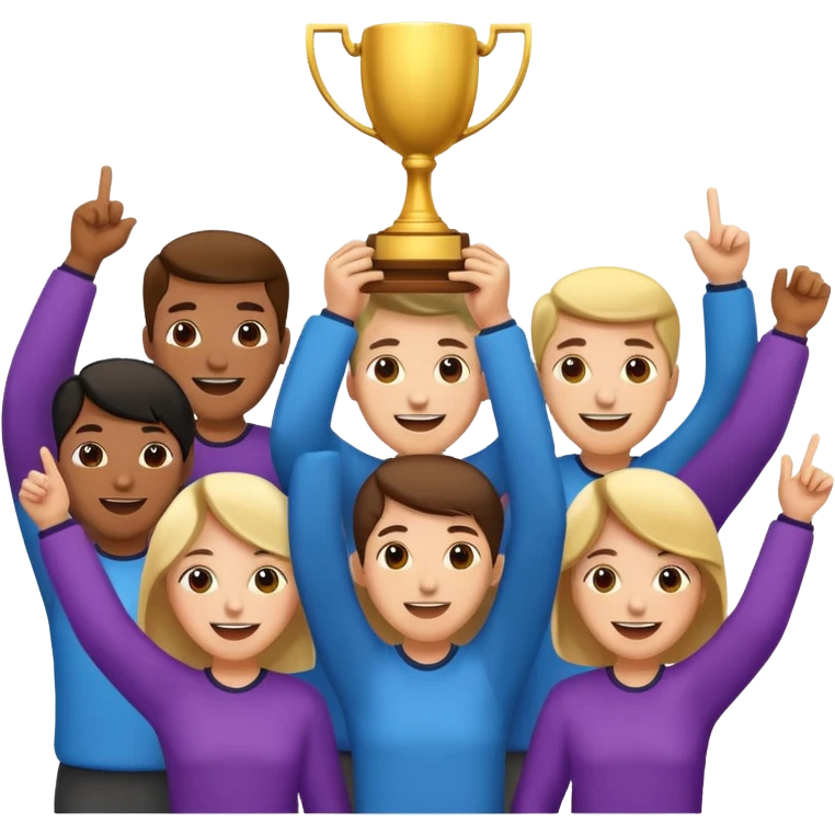 team celebrating with trophy emoji