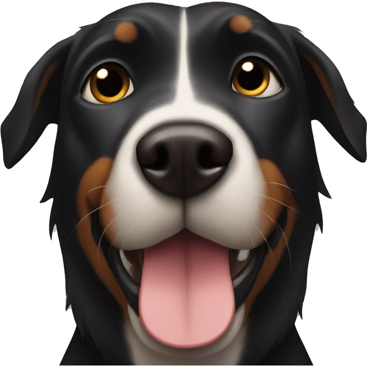 Black dog pointy nose emoji