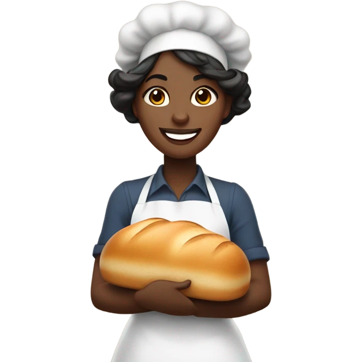 dark skinned baker woman emoji