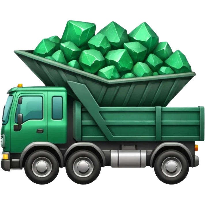 truck with emrarld ore emoji