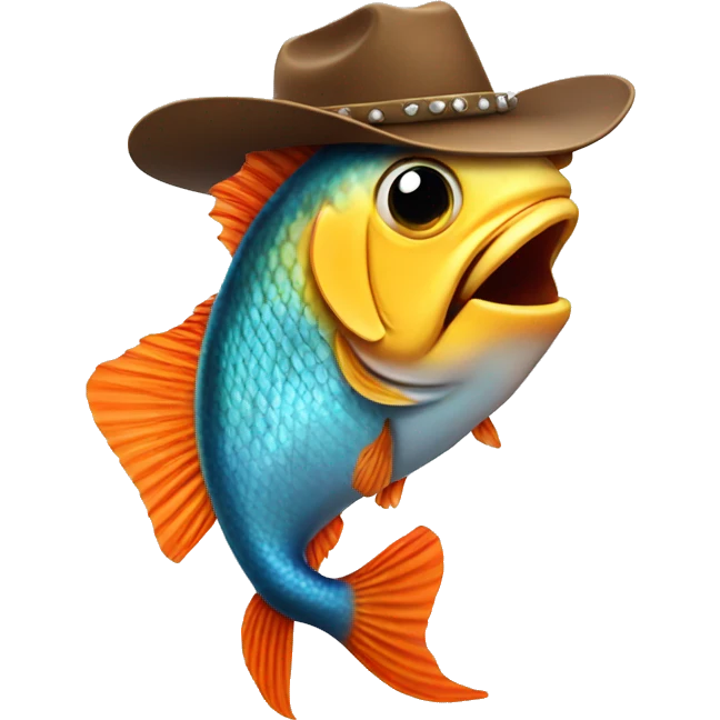 fish wearing a cowboy hat emoji
