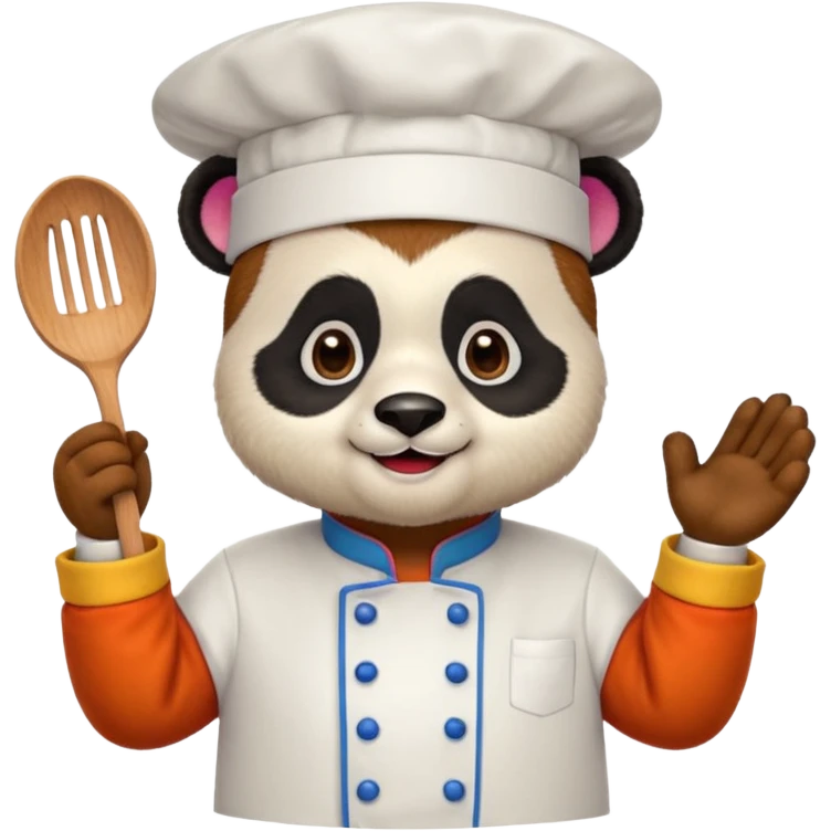 chef panda colorful chef costume emoji