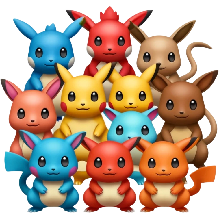 freindly pokemans helping each other  emoji