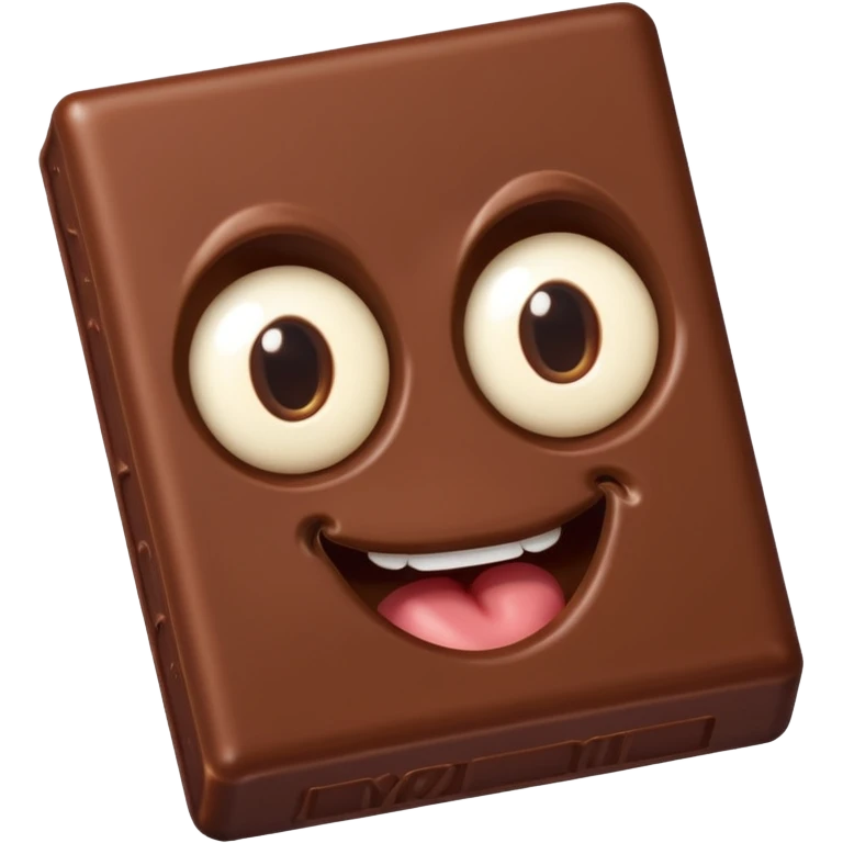  chocolate bar with eyes and mouth  emoji