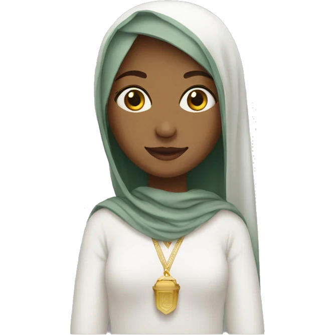 A girl wearing Hajj emoji