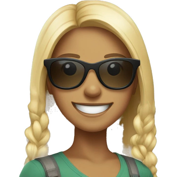 happy girls outdoors smiling wearing sunglasses emoji