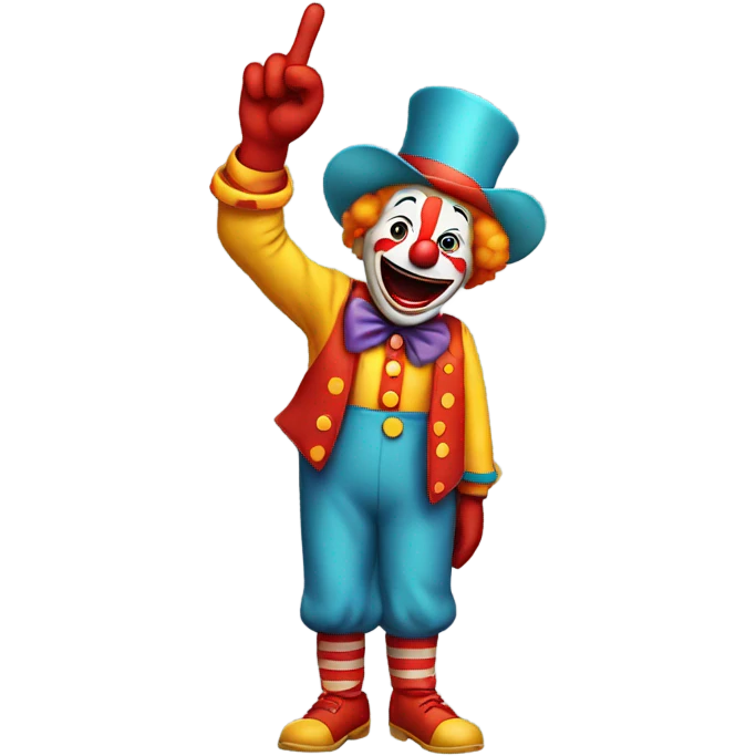 Clown holding up three fingers  emoji