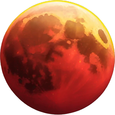 Red black yellow moon in the middle emoji
