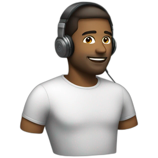 Man with headphones  emoji