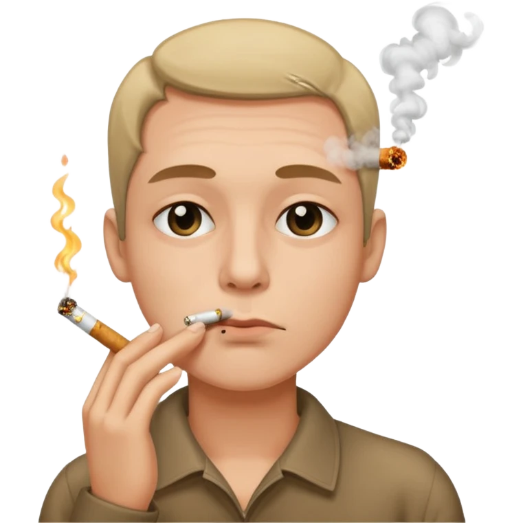 Face with low eyelids and cigarette in mouth  emoji