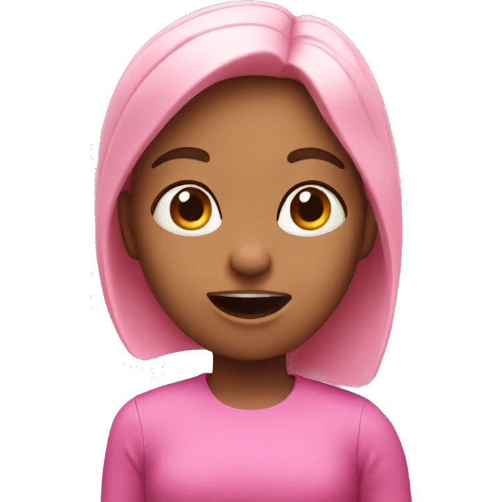 Pink girl sing a song  emoji