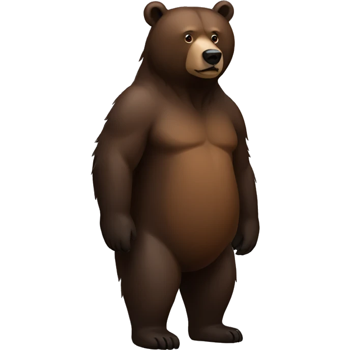 black and brown bear full body emoji