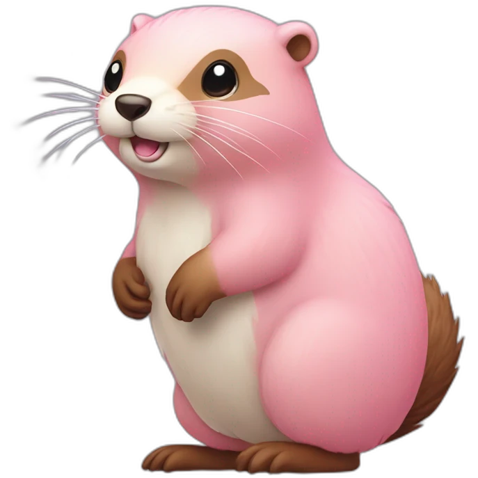 light-pink-fur-kawaii-beaver-with-big-tail emoji