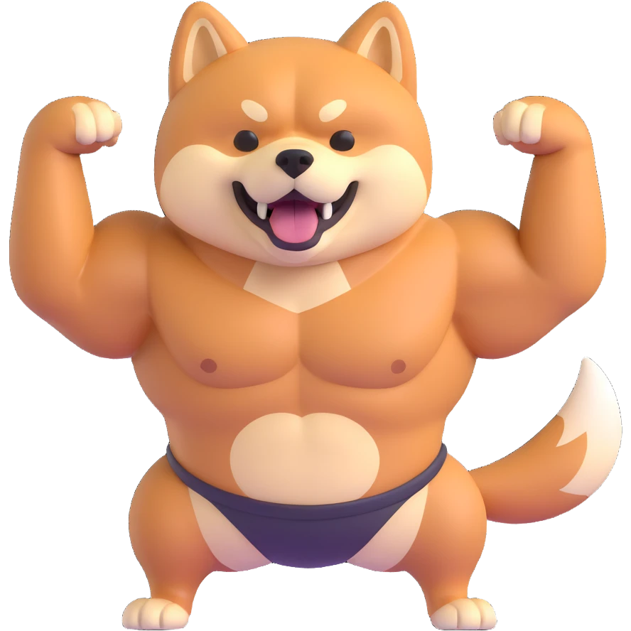 shiba inu with muscles emoji