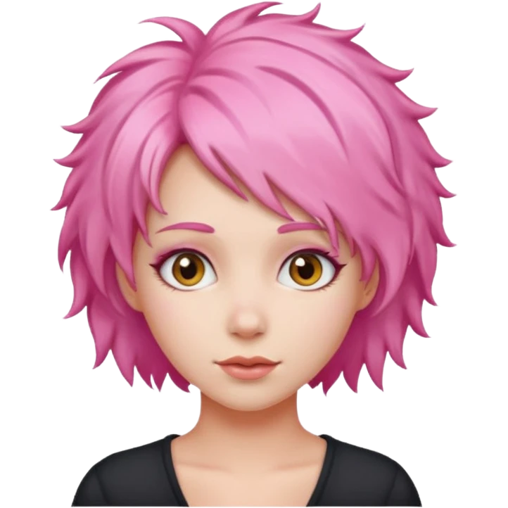  fluffy pink  hair woman emoji