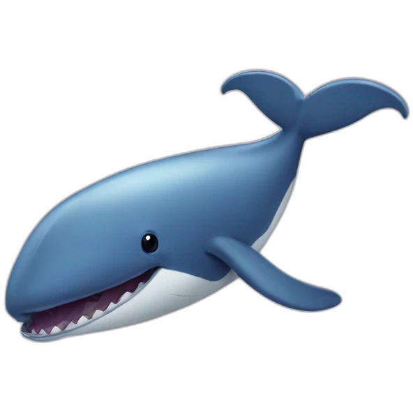 whale with a unicorns horn emoji