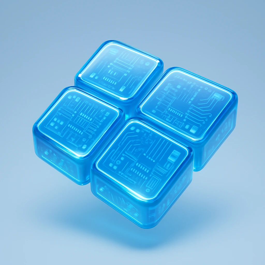 windows logo, 3D glossy style emoji
