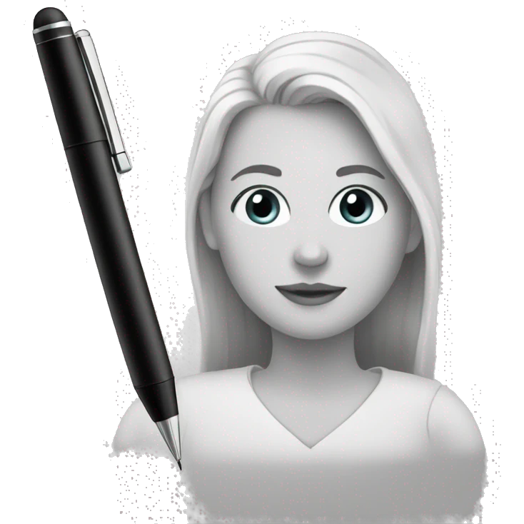 Cath with pen emoji